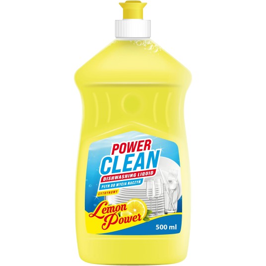 Power Clean Płyn do mycia naczyń Cytrynowy 500 ml.